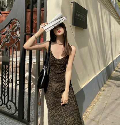 Sexy Leopard Print Bodycon Slip Dress