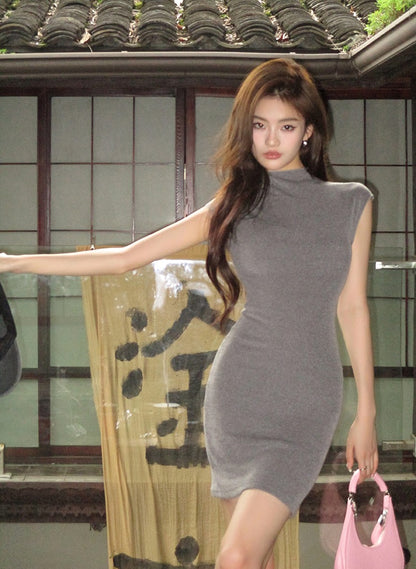 Semi-turtleneck Elegant Bodycon Dress