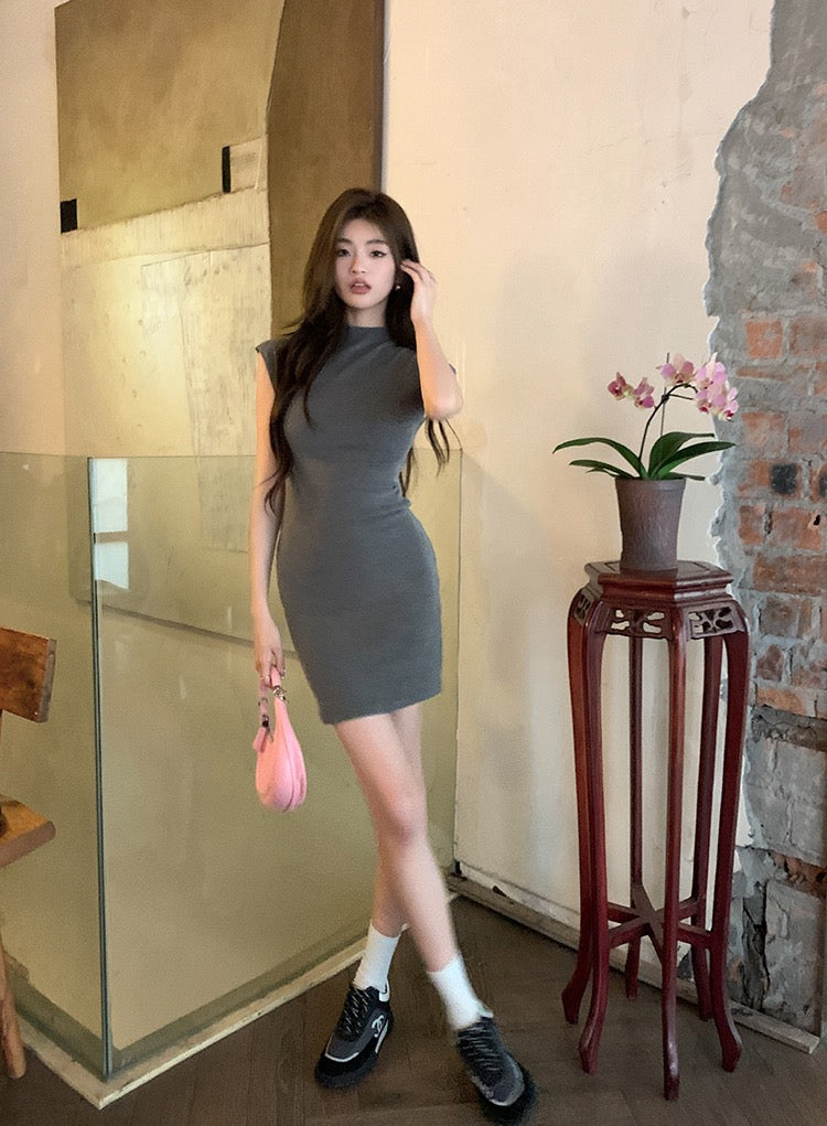Semi-turtleneck Elegant Bodycon Dress