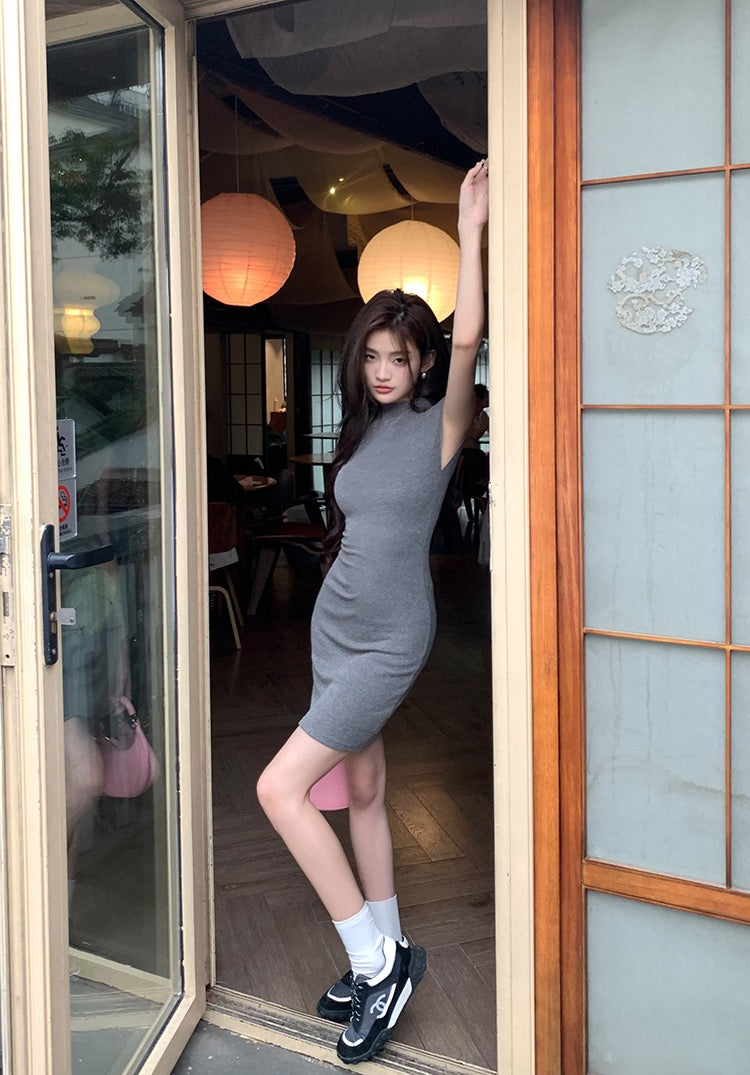 Semi-turtleneck Elegant Bodycon Dress