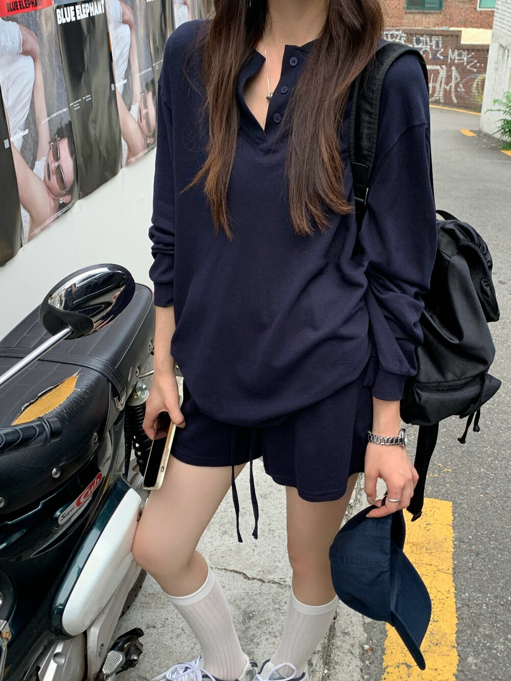 リラックス感のあるトップス+ゆったりカジュアルショートパンツセット