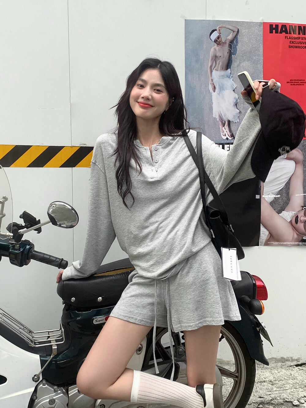 リラックス感のあるトップス+ゆったりカジュアルショートパンツセット