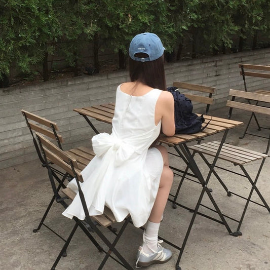 韓系甜美蝴蝶結連身裙