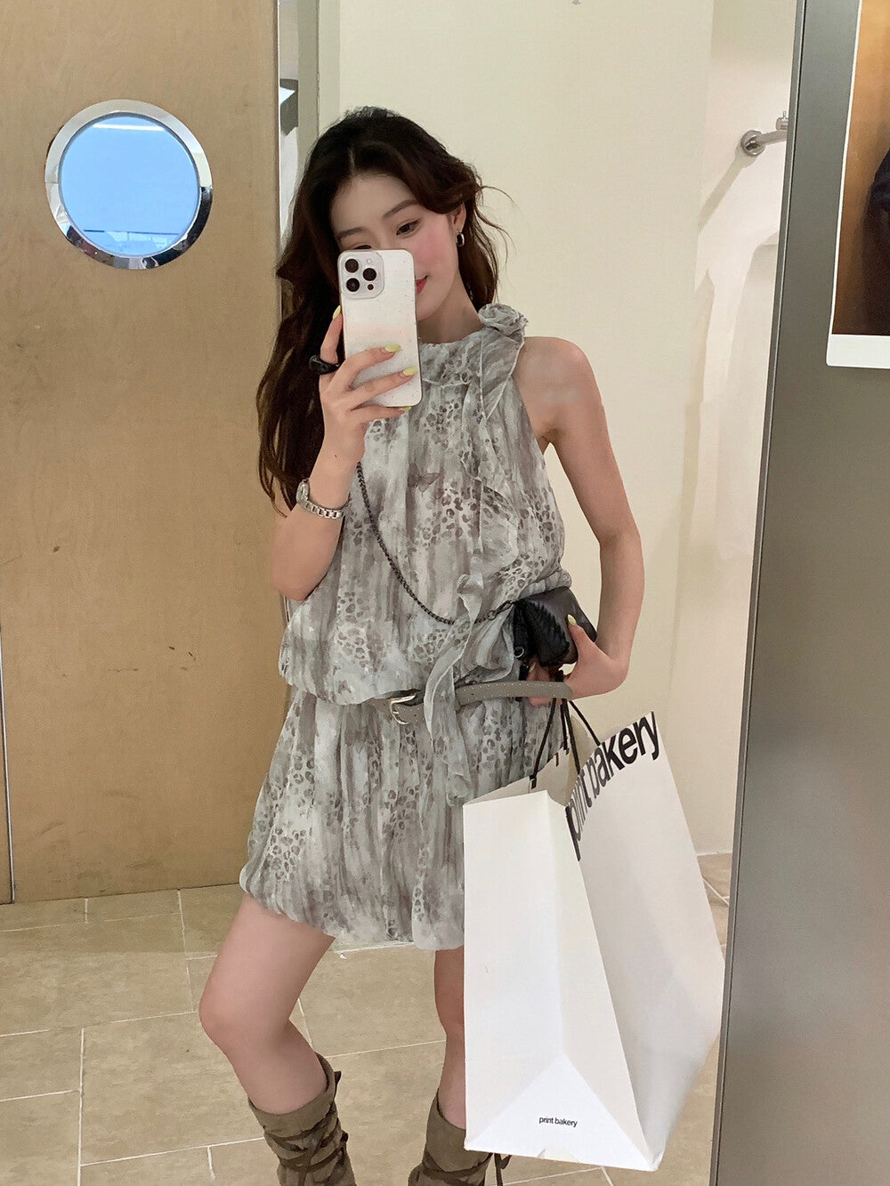 設計感掛脖連身裙