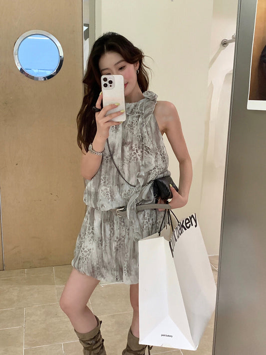 設計感掛脖連身裙