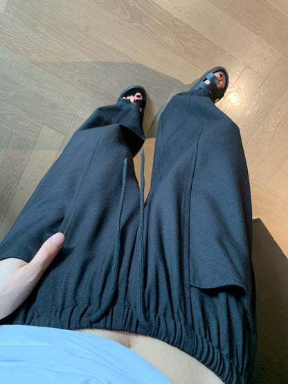 百搭顯瘦抽繩寬鬆休閒褲