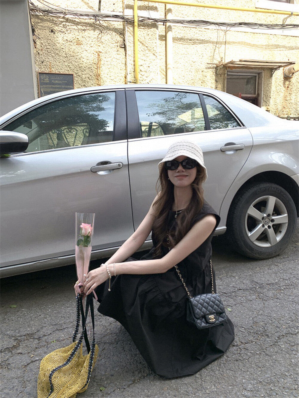 Sleeveless Patchwork A-line Loose Dress