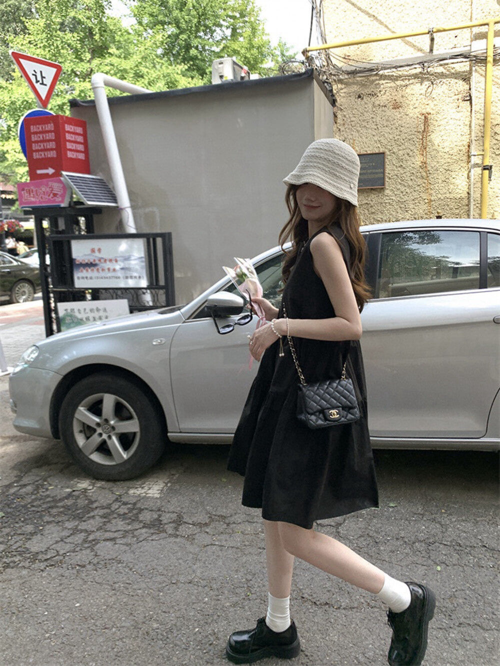 Sleeveless Patchwork A-line Loose Dress