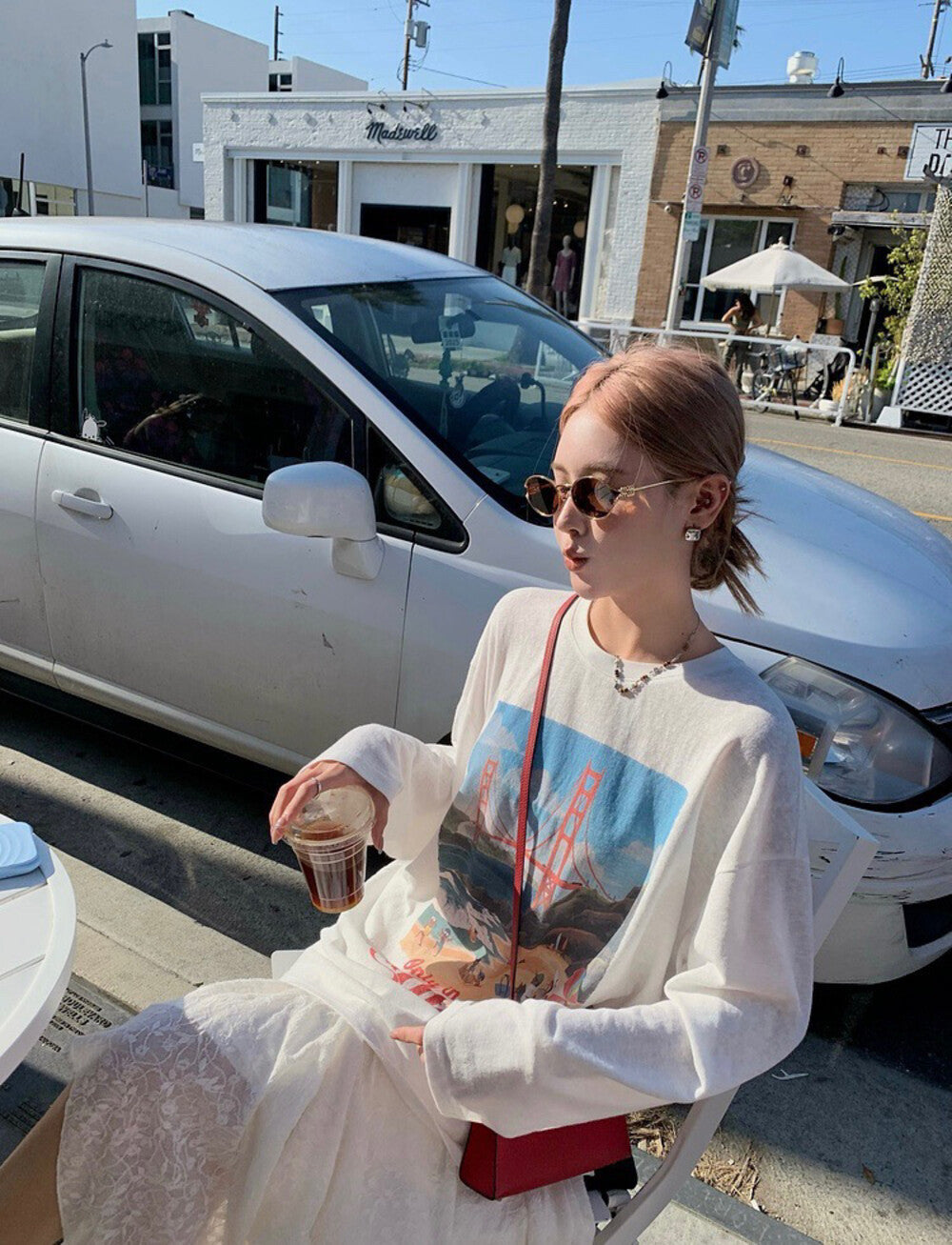 卡通印花寬鬆長袖T恤