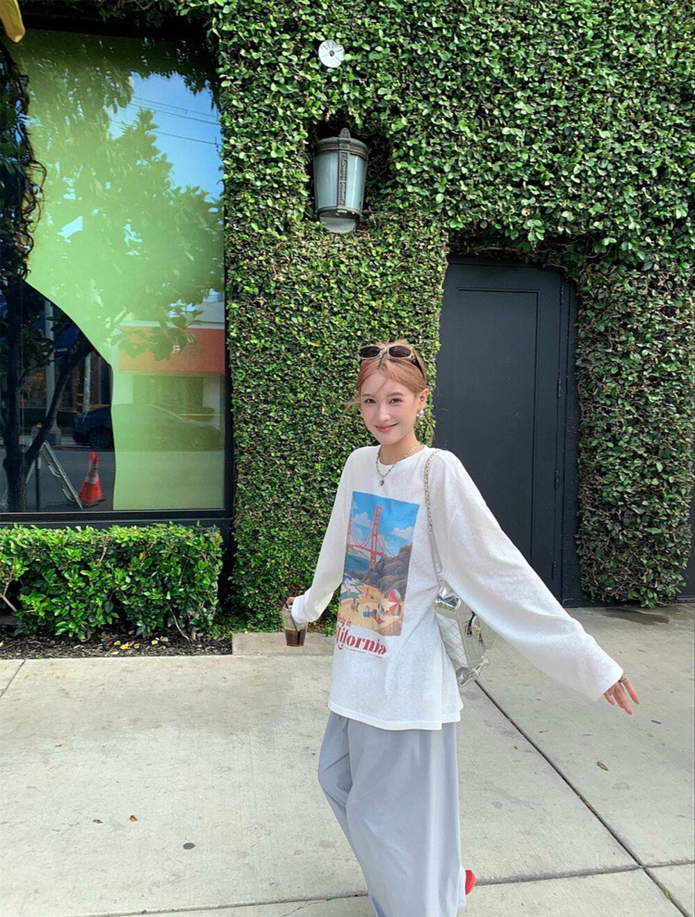 卡通印花寬鬆長袖T恤