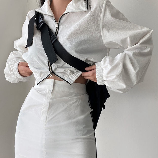 Loose-fit Sun Protection Jacket + Bodycon Skirt Set