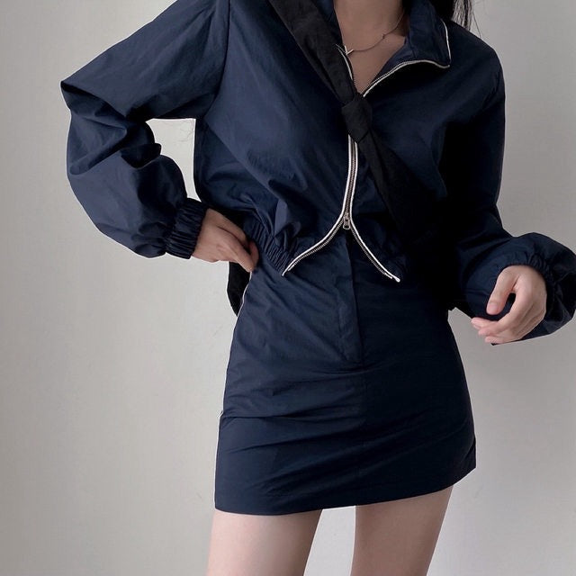 Loose-fit Sun Protection Jacket + Bodycon Skirt Set