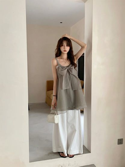 Butterfly Bow Two-Way Mesh Tank Dress