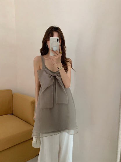 Butterfly Bow Two-Way Mesh Tank Dress