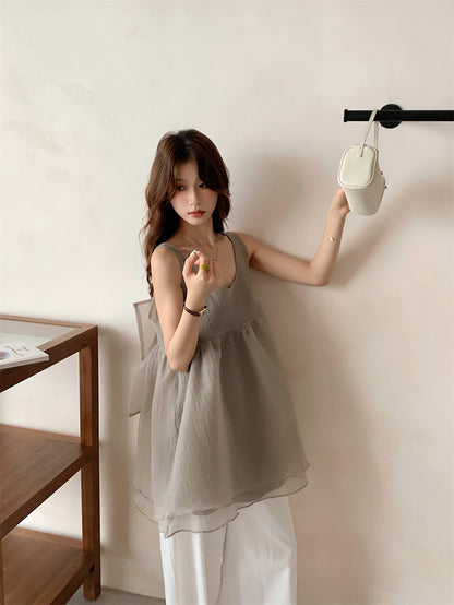 Butterfly Bow Two-Way Mesh Tank Dress