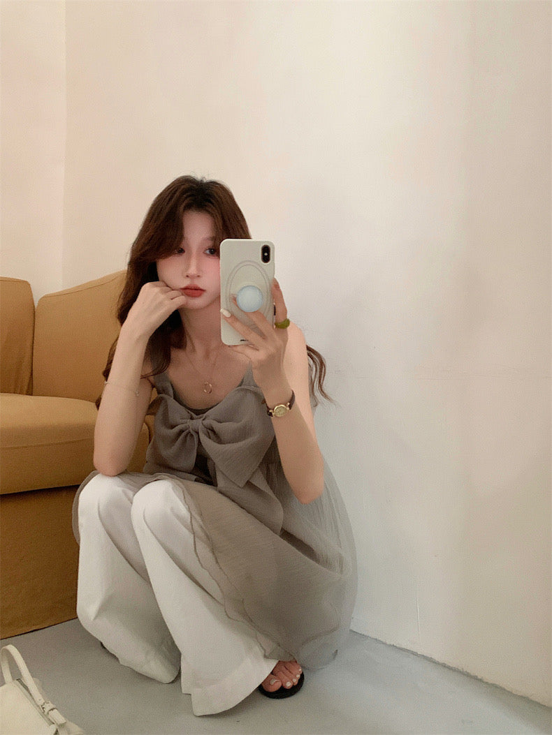 Butterfly Bow Two-Way Mesh Tank Dress