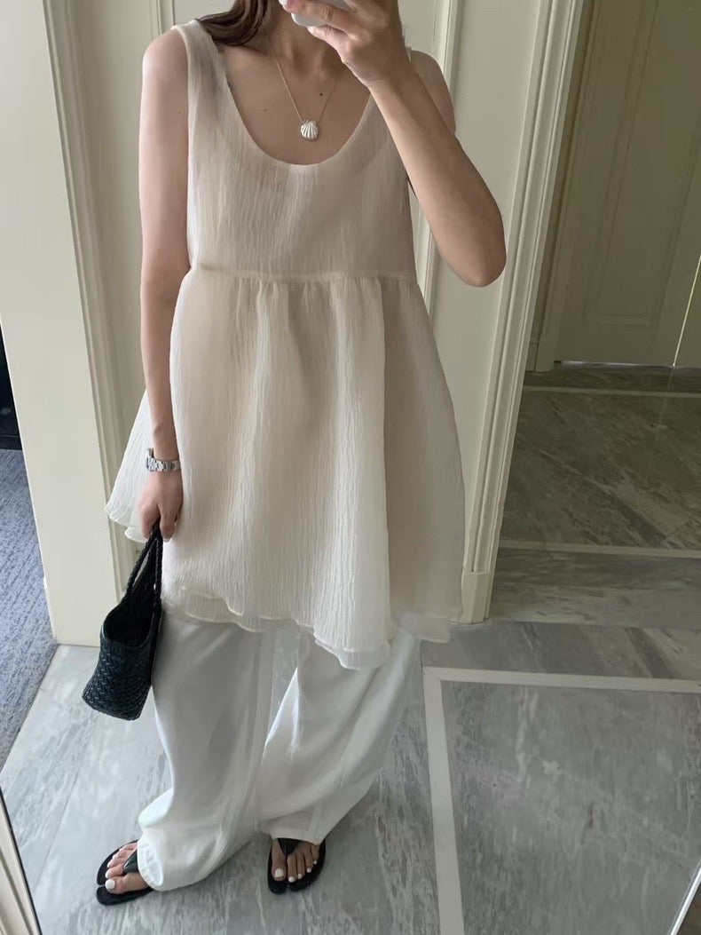 Butterfly Bow Two-Way Mesh Tank Dress