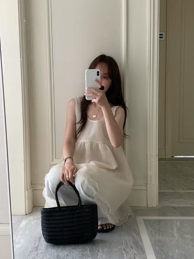 Butterfly Bow Two-Way Mesh Tank Dress