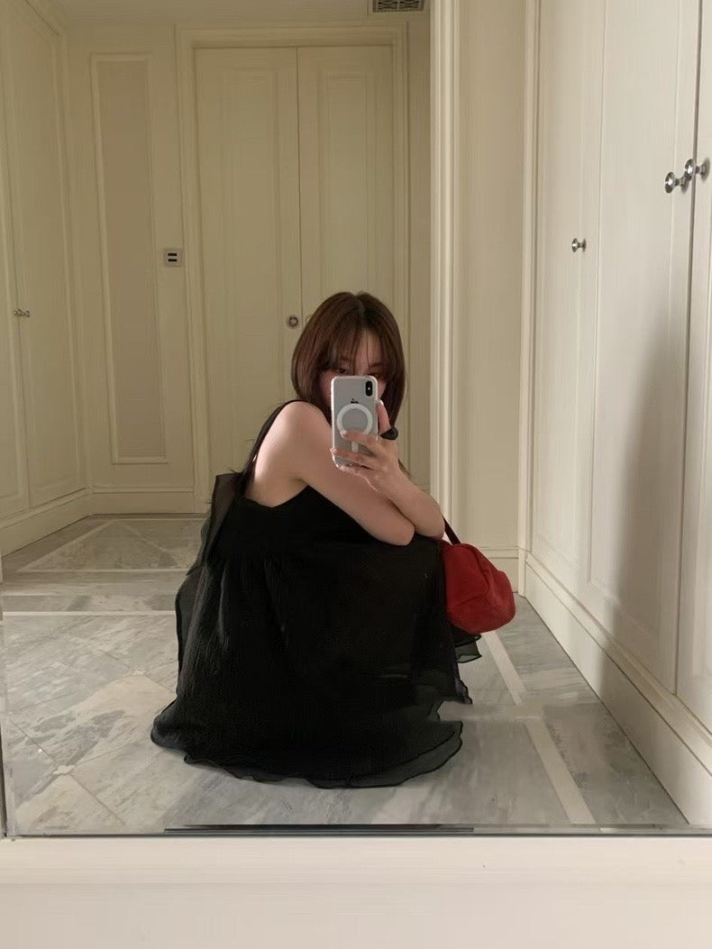 Butterfly Bow Two-Way Mesh Tank Dress