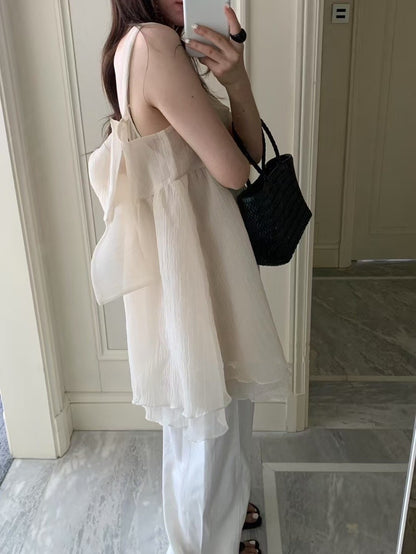 Butterfly Bow Two-Way Mesh Tank Dress