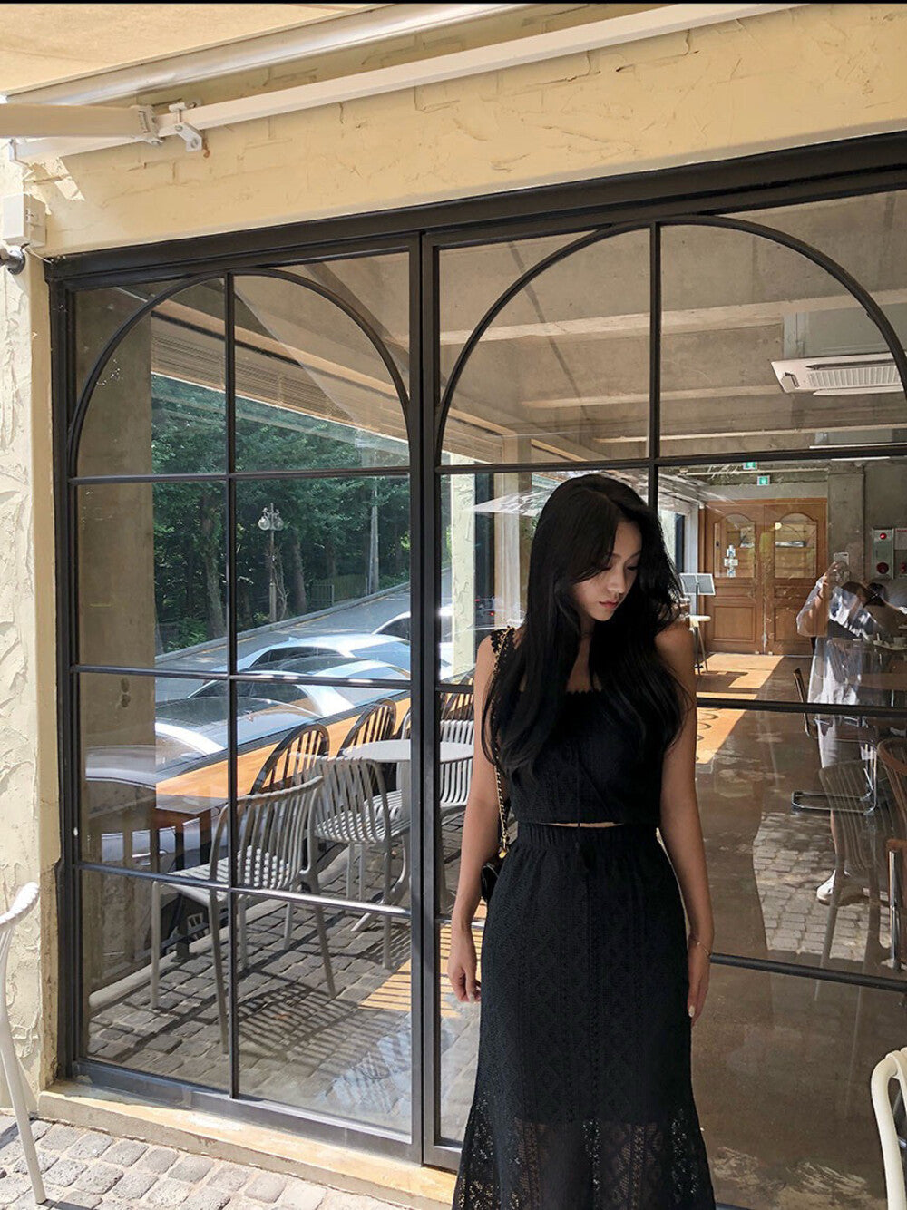 蕾絲背心+魚尾半身裙set