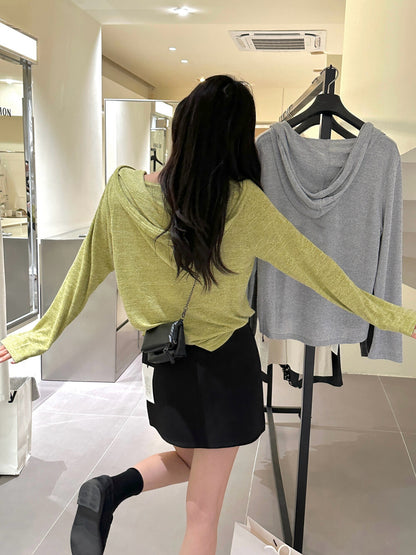 ソフトで柔らかいハーフジップフードパーカー