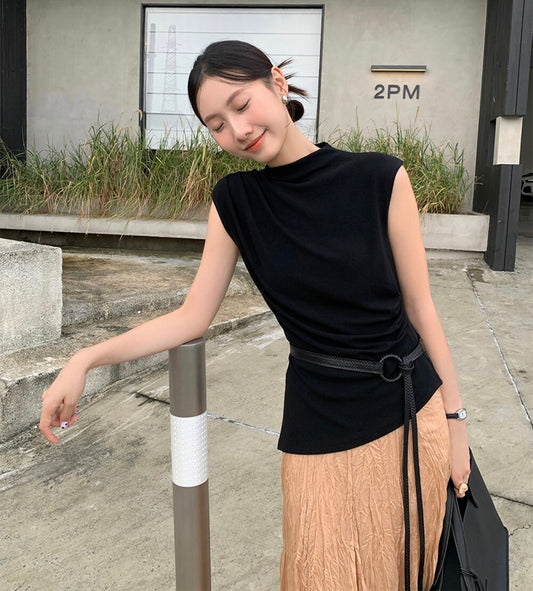 高級感小高領針織背心