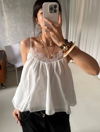 V-neck lace trim camisole