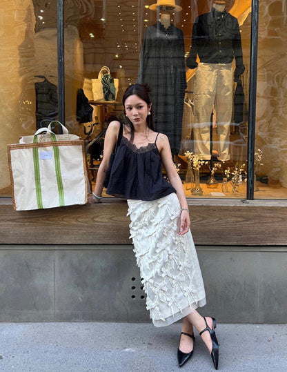 V-neck lace trim camisole