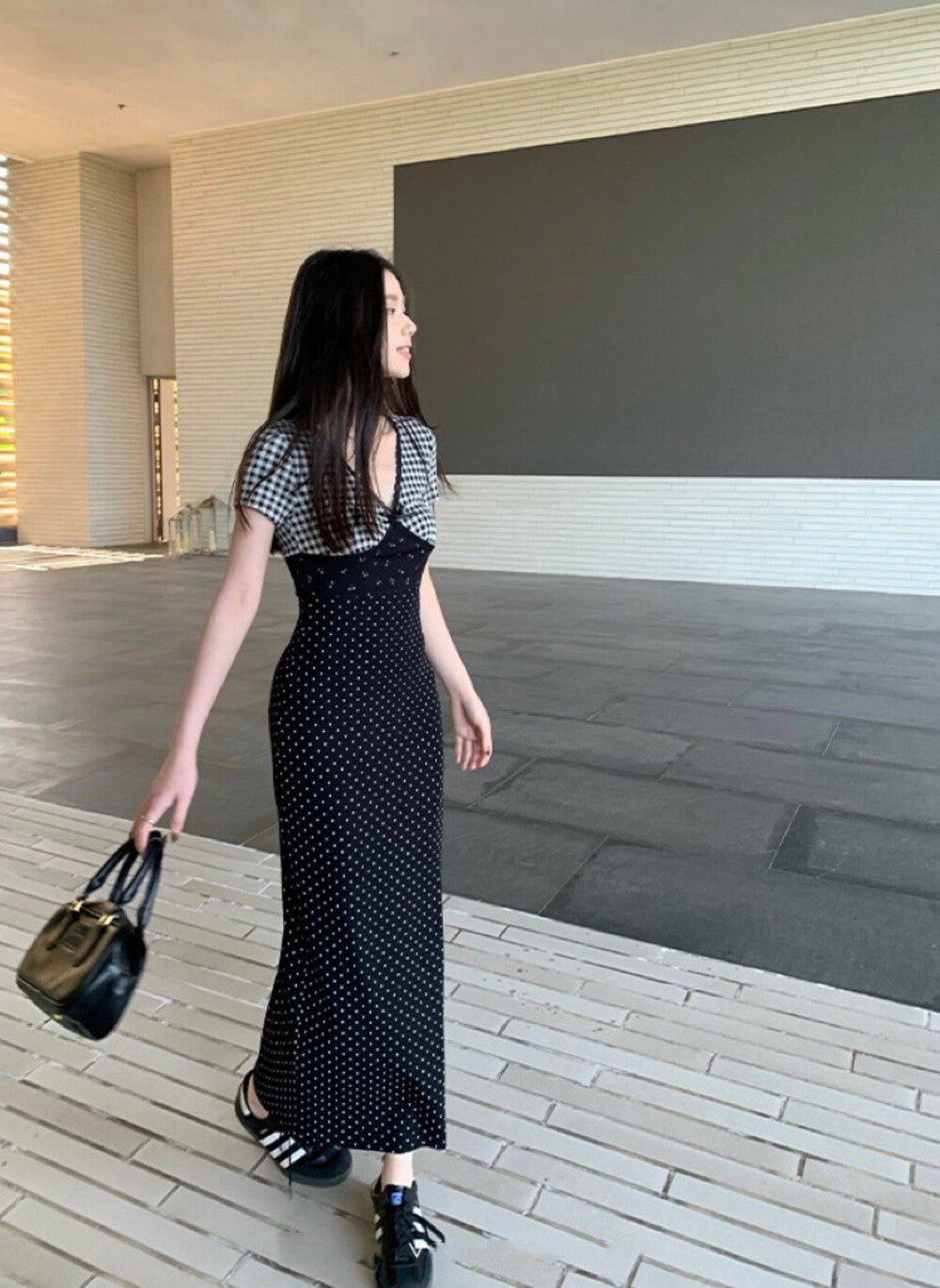 Patchwork Lace Slim-Fit Dress