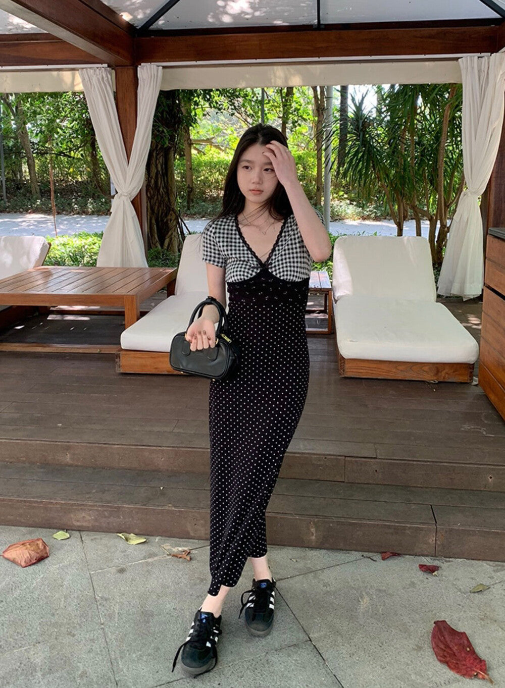 Patchwork Lace Slim-Fit Dress