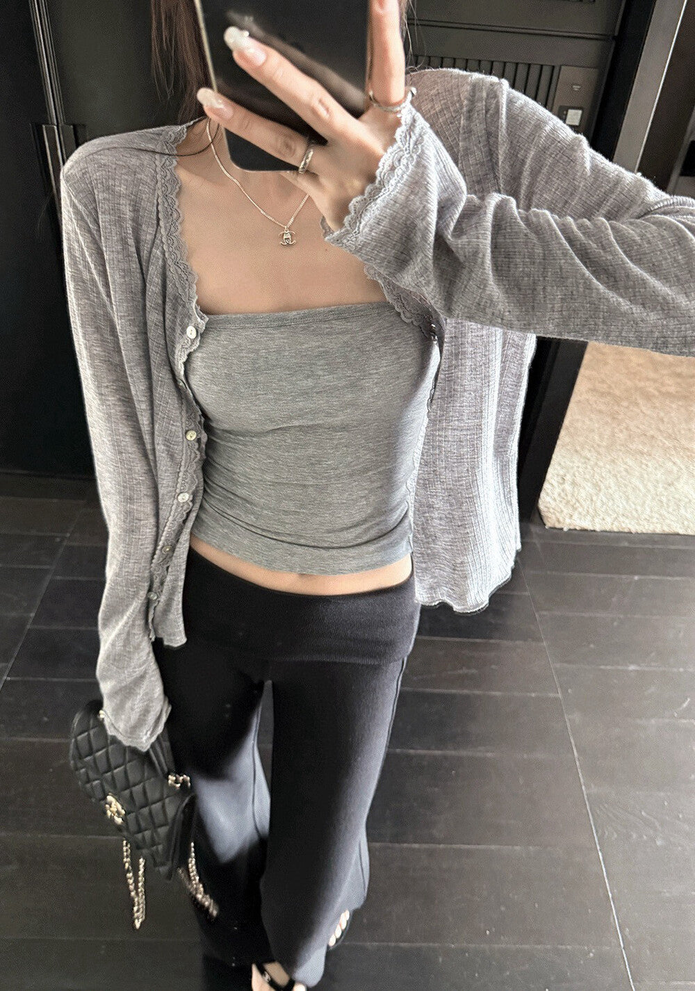 蕾絲拼接花邊軟糯防曬開衫