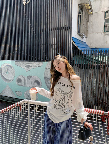 White One-Shoulder Sheer Sun Protection Cover-Up