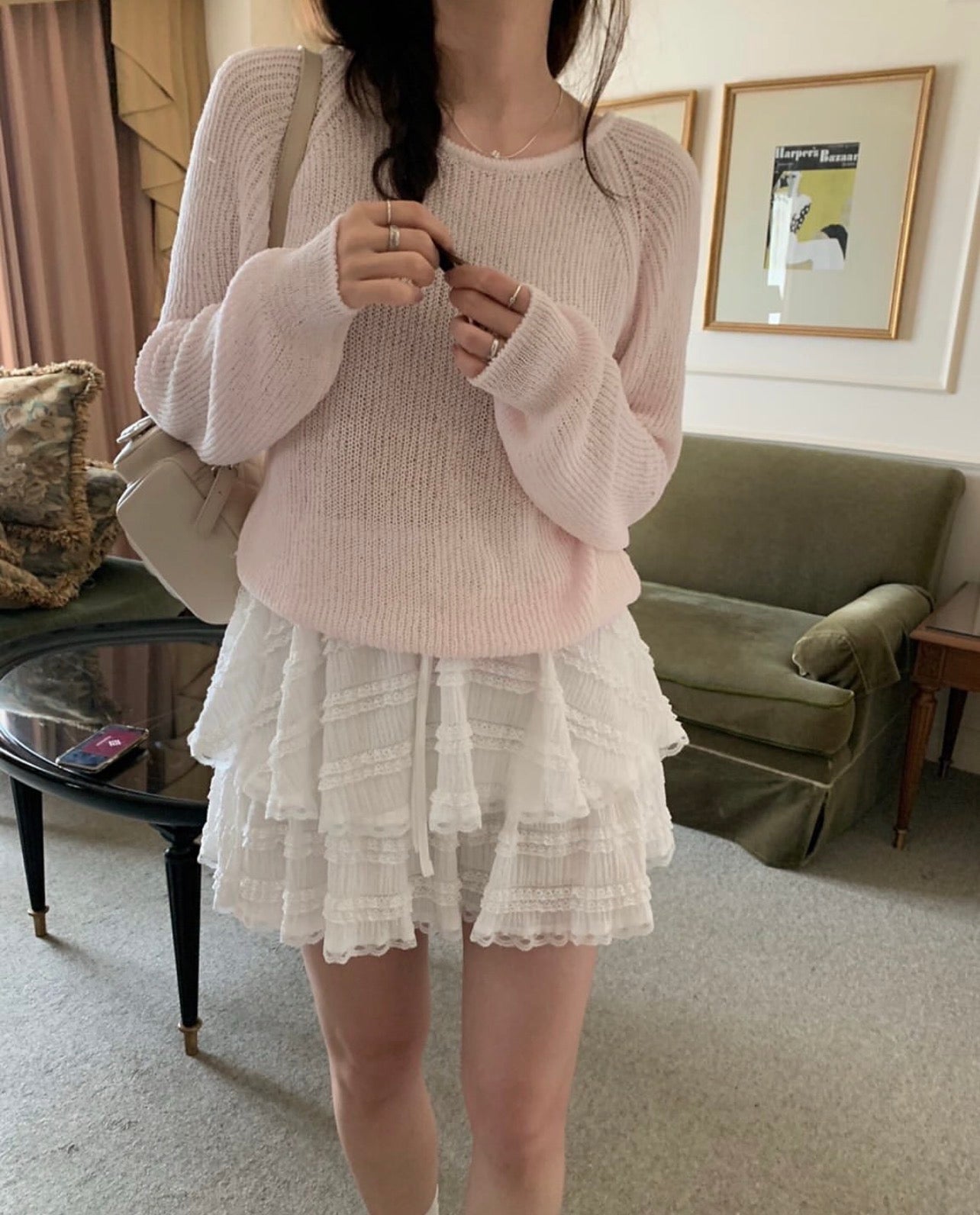 Raglan Sleeve Crew Neck Breathable Knit Top