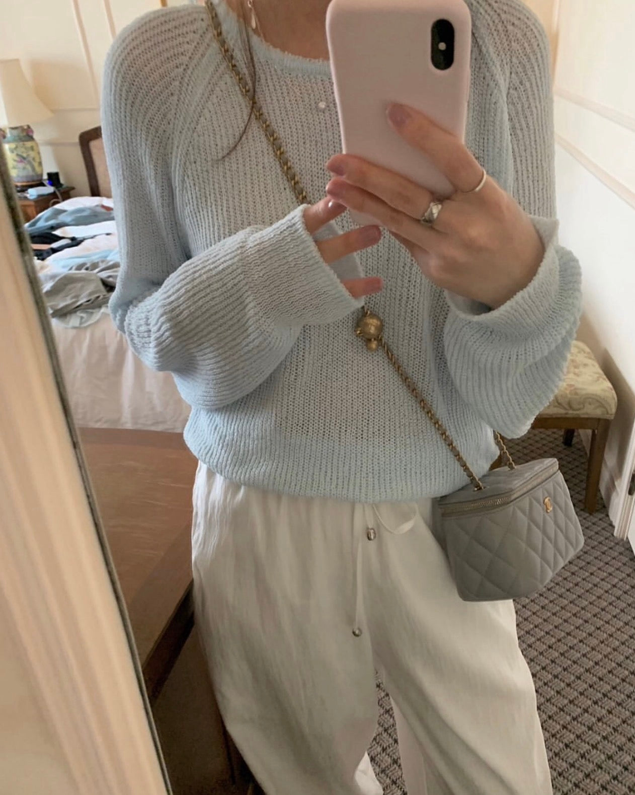 Raglan Sleeve Crew Neck Breathable Knit Top