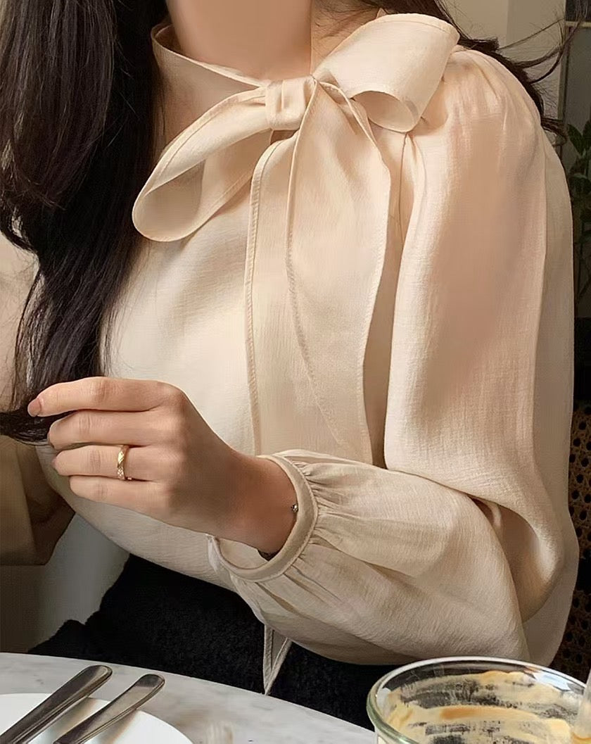 Tie-neck Long Sleeve Blouse