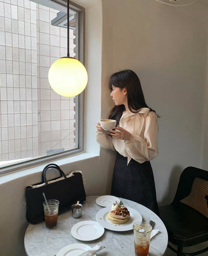 Tie-neck Long Sleeve Blouse