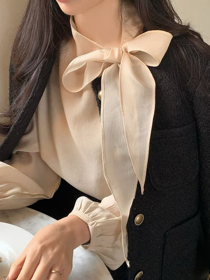 Tie-neck Long Sleeve Blouse