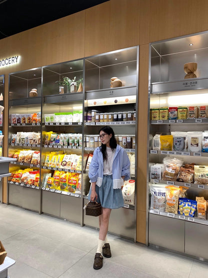 Striped Hooded Patchwork Lace Blouse