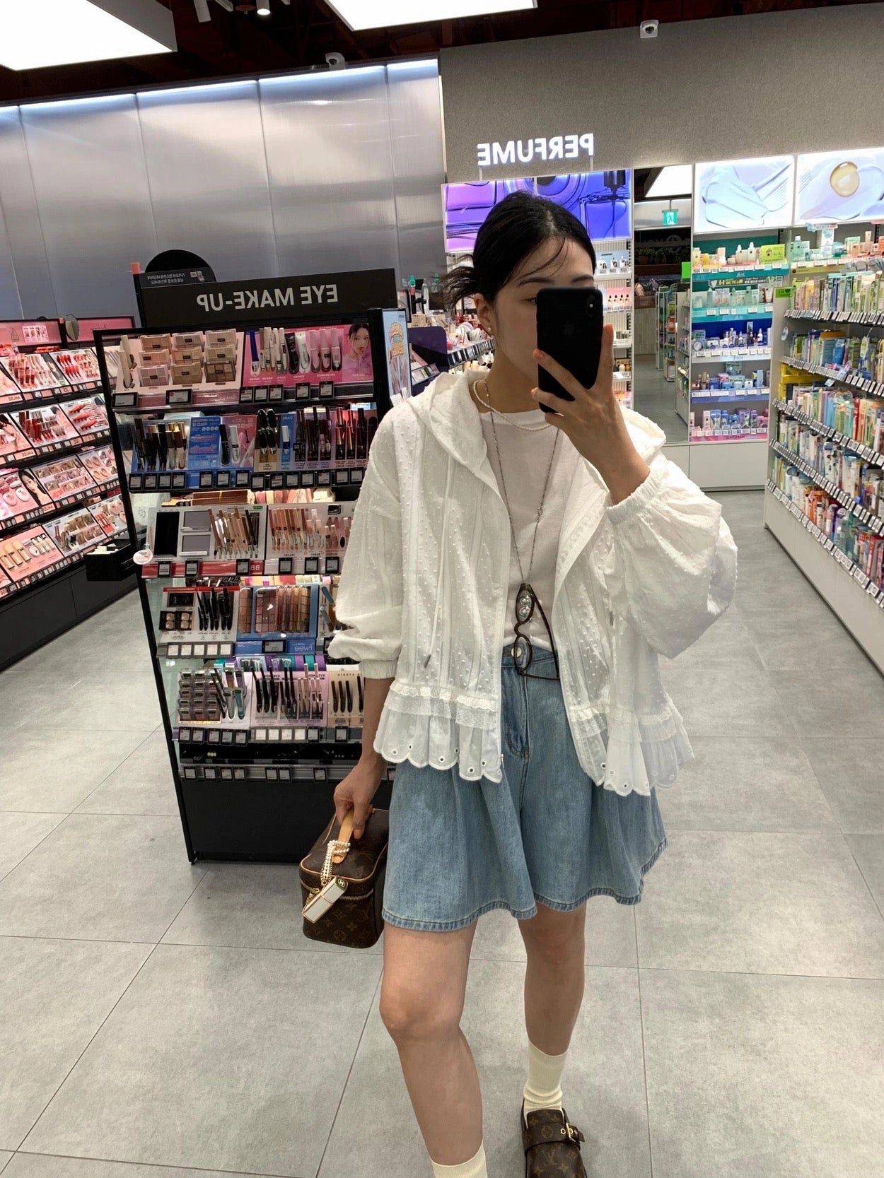 Striped Hooded Patchwork Lace Blouse