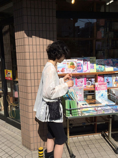刺繡花朵防曬V領外套