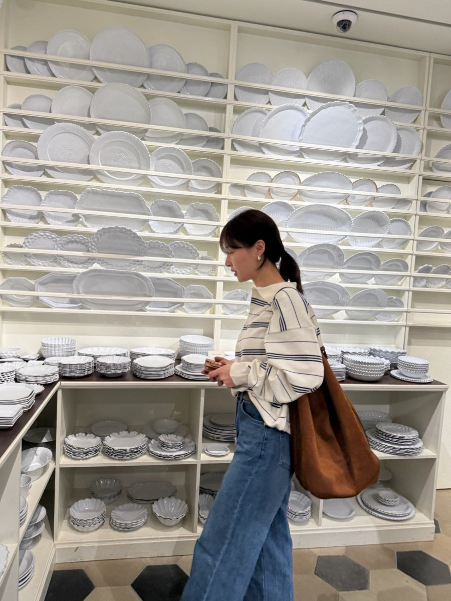 寬鬆條紋Polo針織top