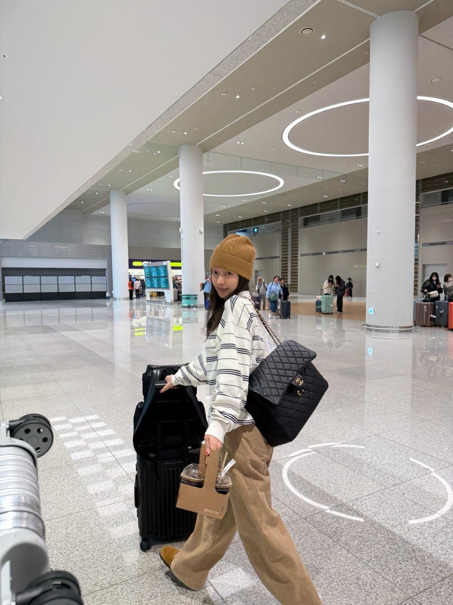 寬鬆條紋Polo針織top