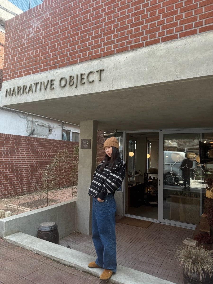 寬鬆條紋Polo針織top