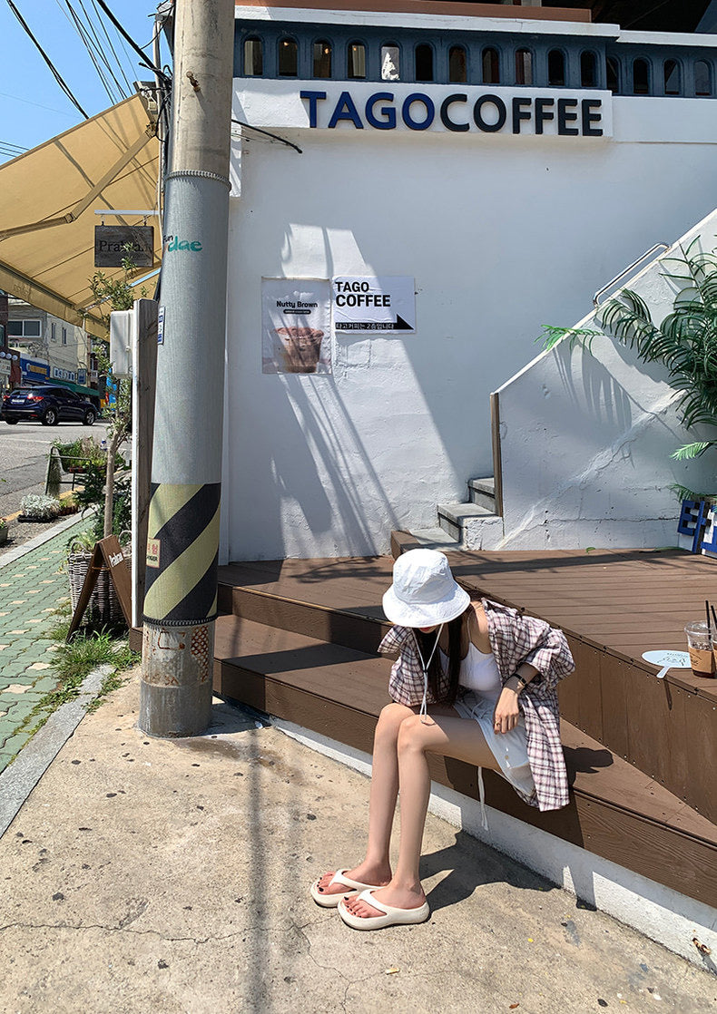 Vintage Loose-Fit Plaid Sun-Protective Shirt