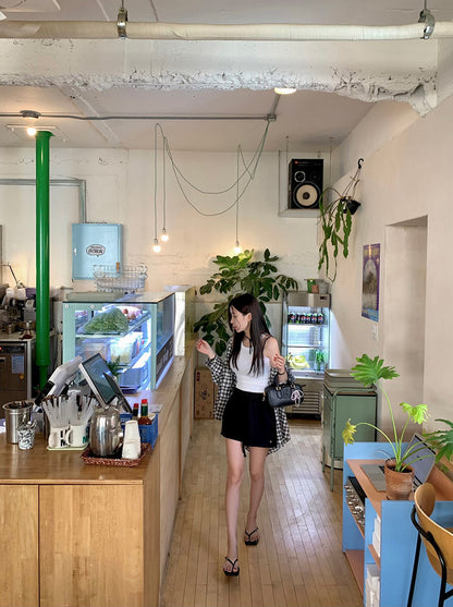 Vintage Loose-Fit Plaid Sun-Protective Shirt