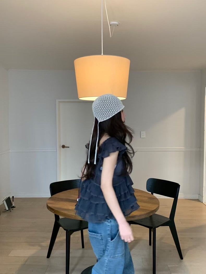 Irregular Lace Flutter Sleeve Blouse