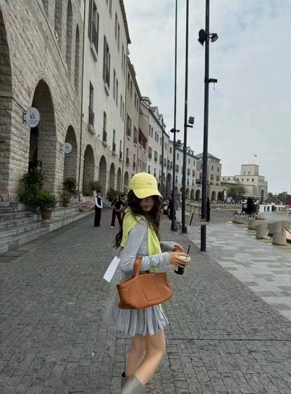 Casual Long Sleeve T-Shirt + Skirt Set