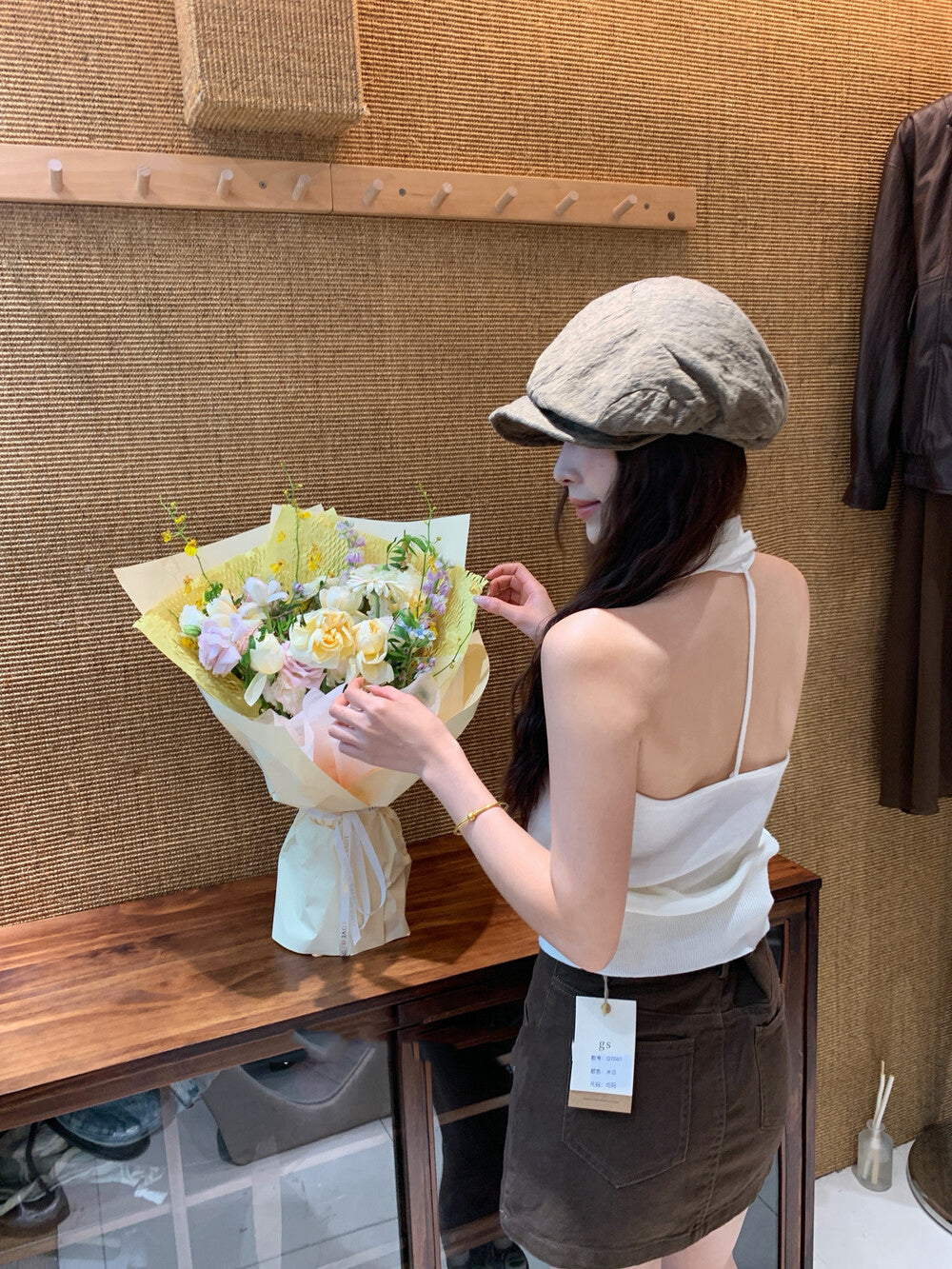 Halter V-neck Backless Tank Top