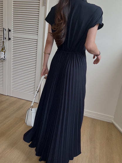 Asymmetrical Lace-up Button-down Dress